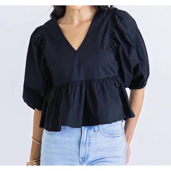 Karlie Leopard Poplin Ruffle Top